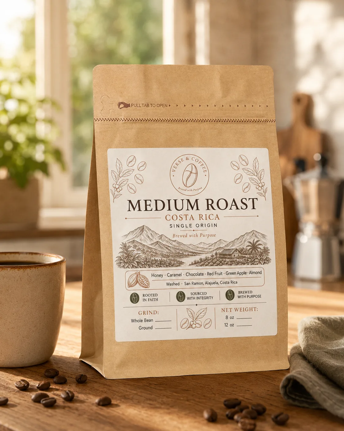 Costa Rica Medium Roast coffee bag